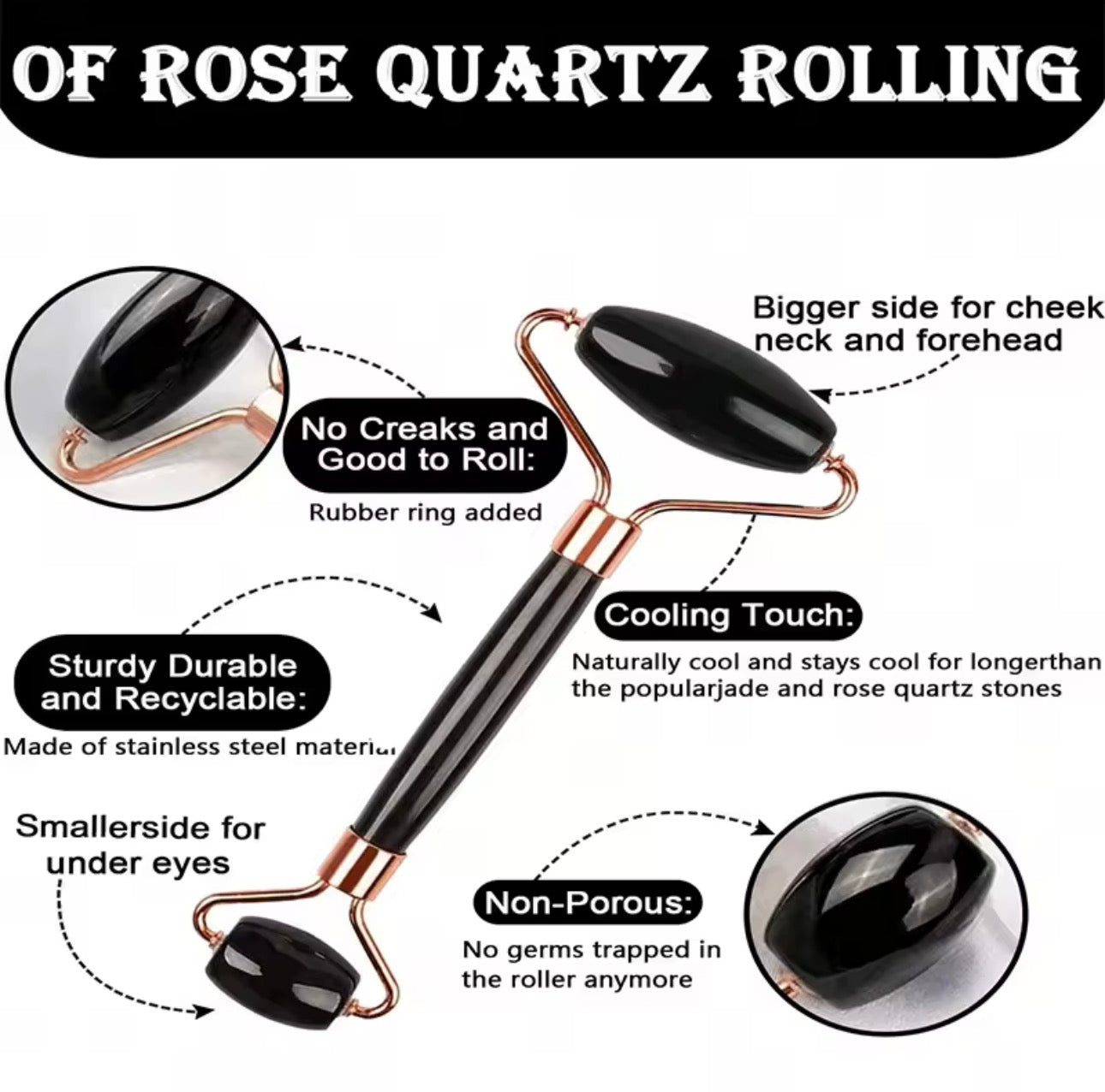 4-piece facial massage tool set including roller massager, ice bead roller and scraping board, with a toiletry bag