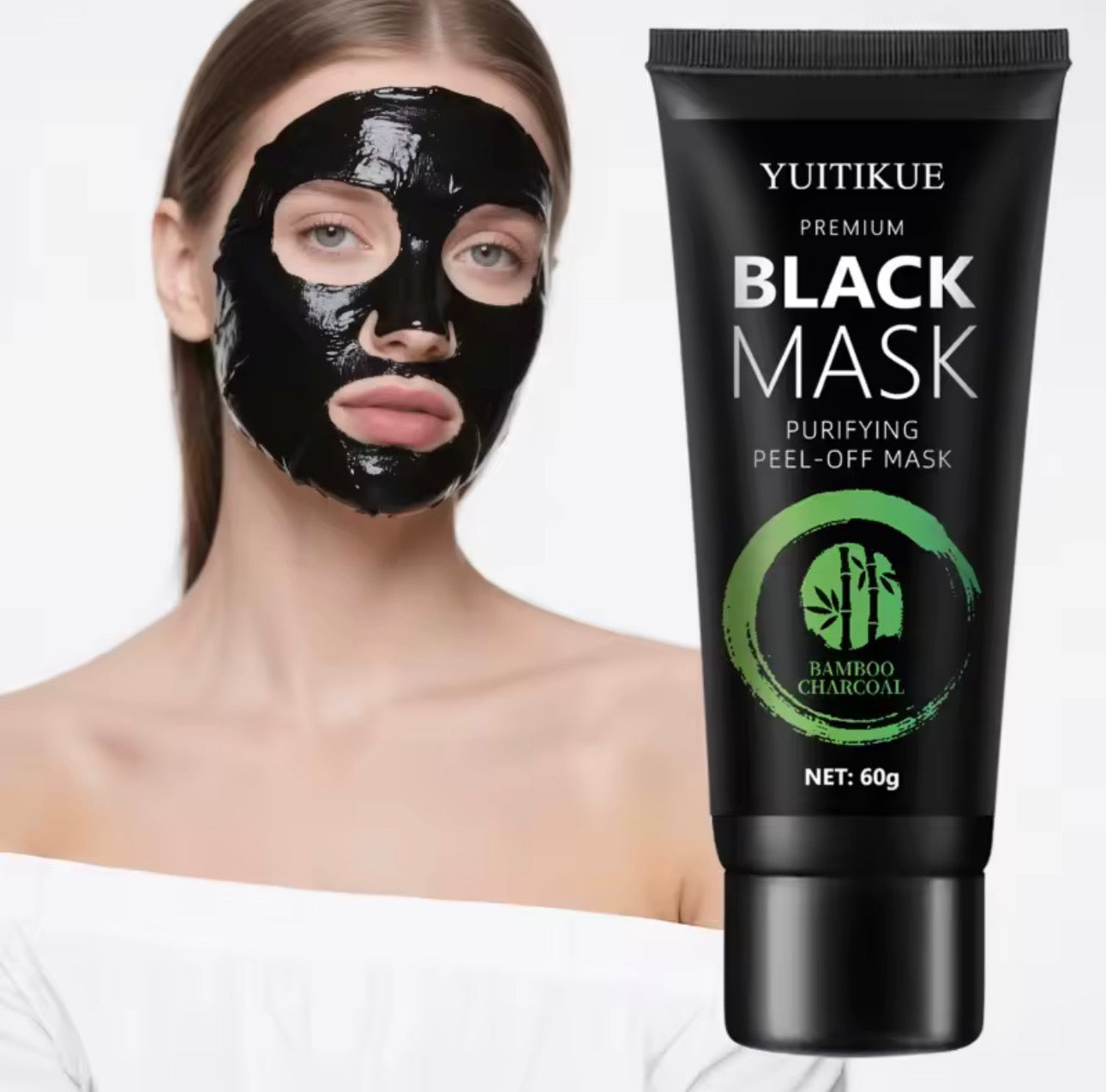 Bamboo Charcoal Blackhead Mask - Tear-off Mask hyaluronic acid, moisturizing and oil control, cleansing